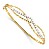 14K Two Tone Hinged Bangle Bracelet